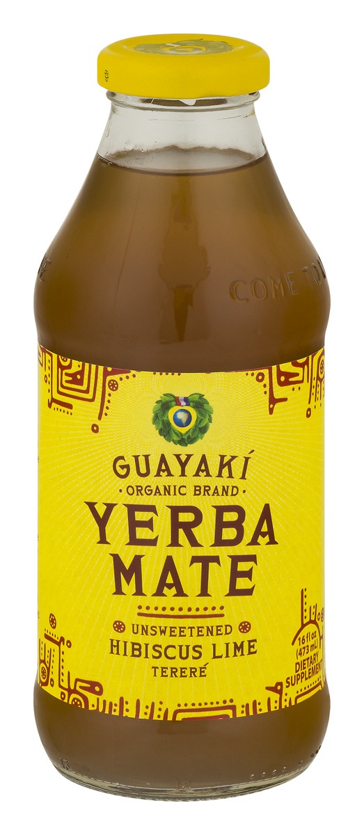 slide 1 of 1, Guayaki Hibicus Lime, 16 fl oz