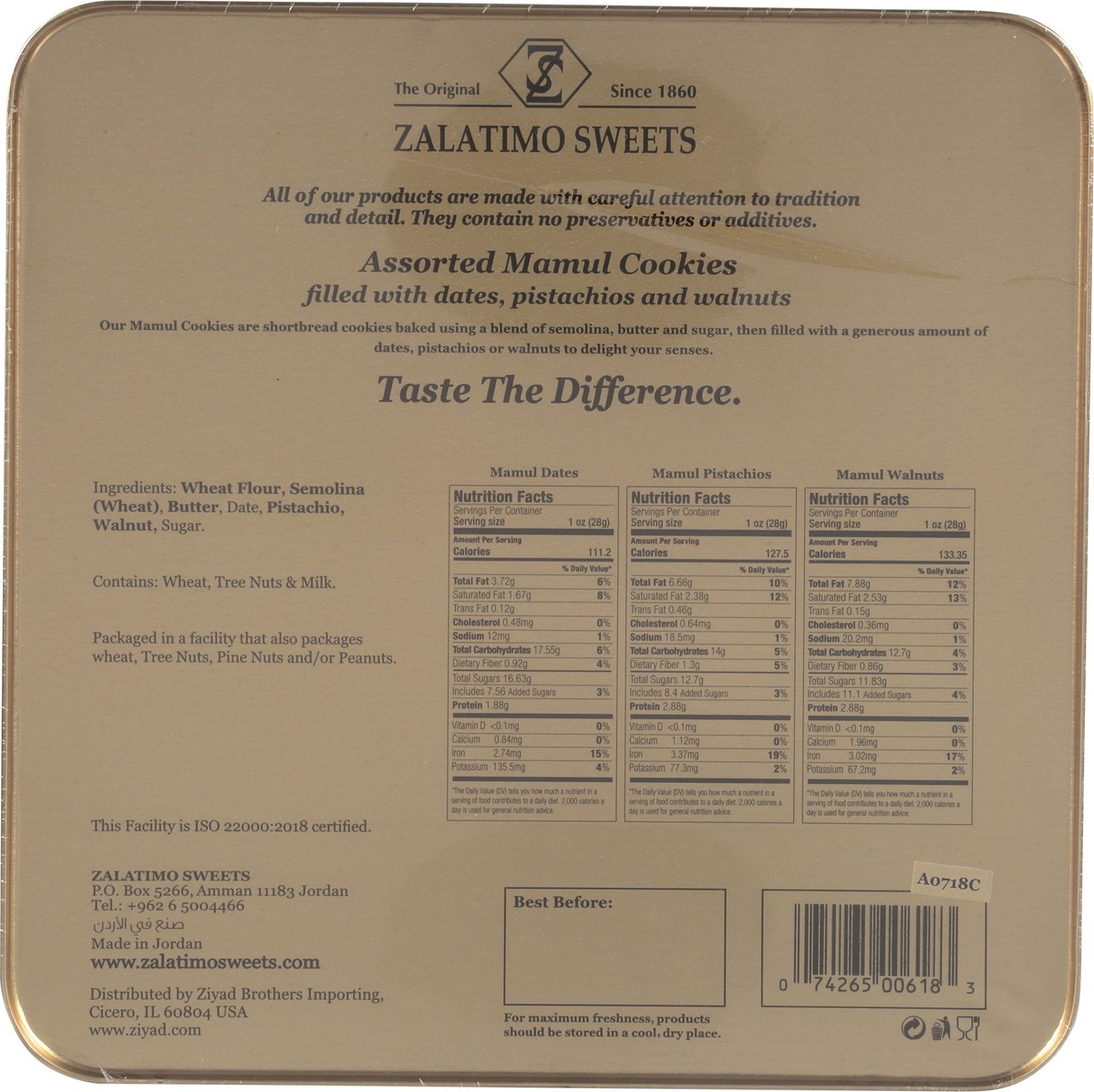 slide 9 of 13, Zalatimo Sweets Mamul Assorted Cookies 27.5 oz, 1 ct