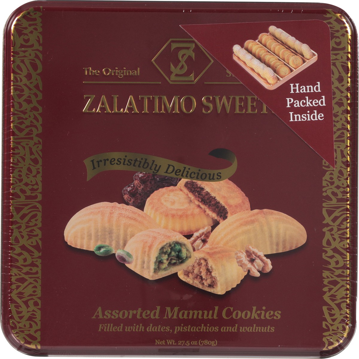 slide 3 of 13, Zalatimo Sweets Mamul Assorted Cookies 27.5 oz, 1 ct