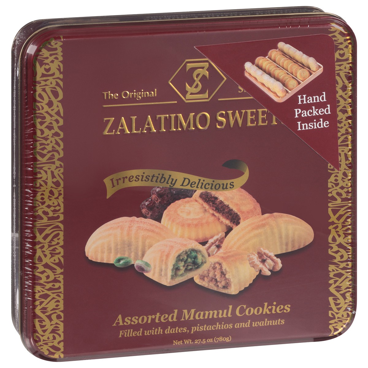slide 4 of 13, Zalatimo Sweets Mamul Assorted Cookies 27.5 oz, 1 ct