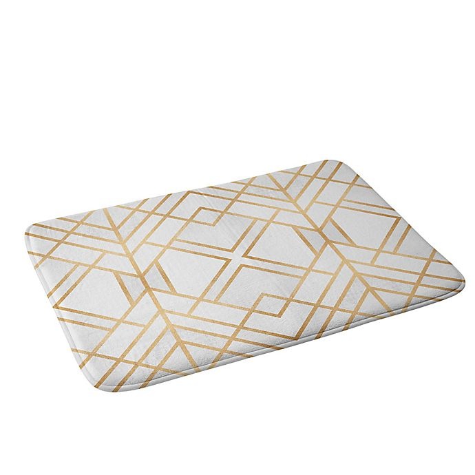 slide 3 of 3, Deny Designs Fredriksson Geo Small Memory Foam Bath Mat - Gold, 1 ct