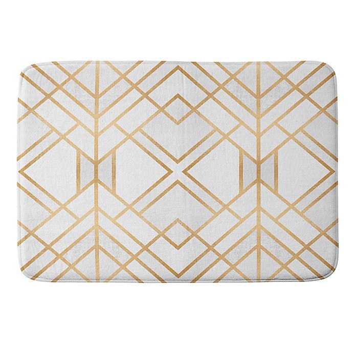 slide 1 of 3, Deny Designs Fredriksson Geo Small Memory Foam Bath Mat - Gold, 1 ct