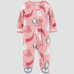 Carter's Just One You️ Baby Girls' Sea Animals Fleece Footed Pajama - Rose Pink 6M