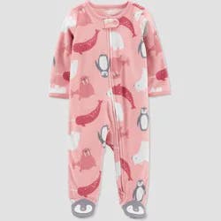 Carter's Just One You️ Baby Girls' Sea Animals Fleece Footed Pajama - Rose Pink 6M