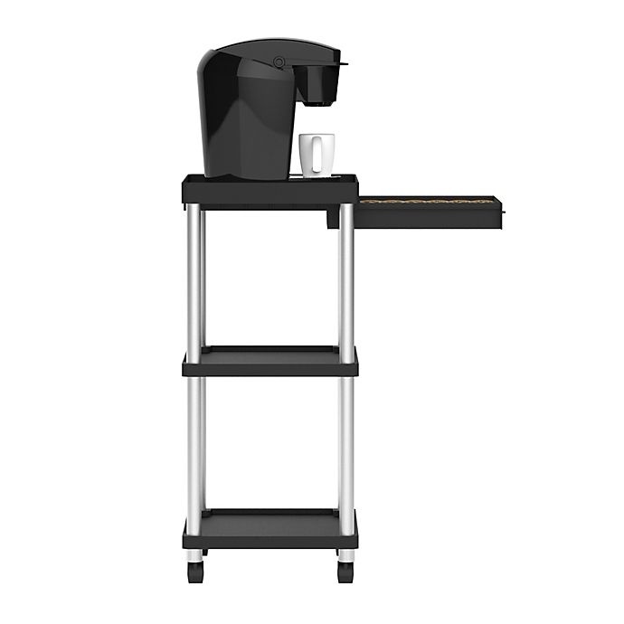 slide 2 of 10, Mind Reader 3-Tier Rolling Coffee Cart - Black, 1 ct