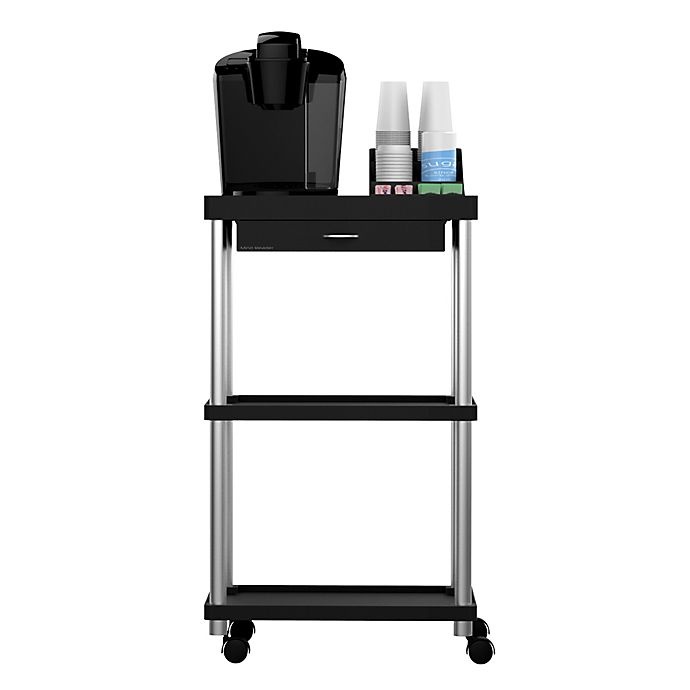 slide 4 of 10, Mind Reader 3-Tier Rolling Coffee Cart - Black, 1 ct