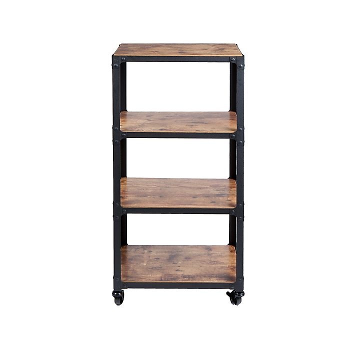 slide 4 of 7, Mind Reader Charm 4-Shelf Utility Cart - Black/Wood, 1 ct