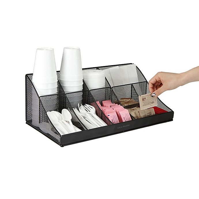 slide 2 of 5, Mind Reader Pioneer 11-Compartment Coffee Condiment Organizer - Black, 1 ct