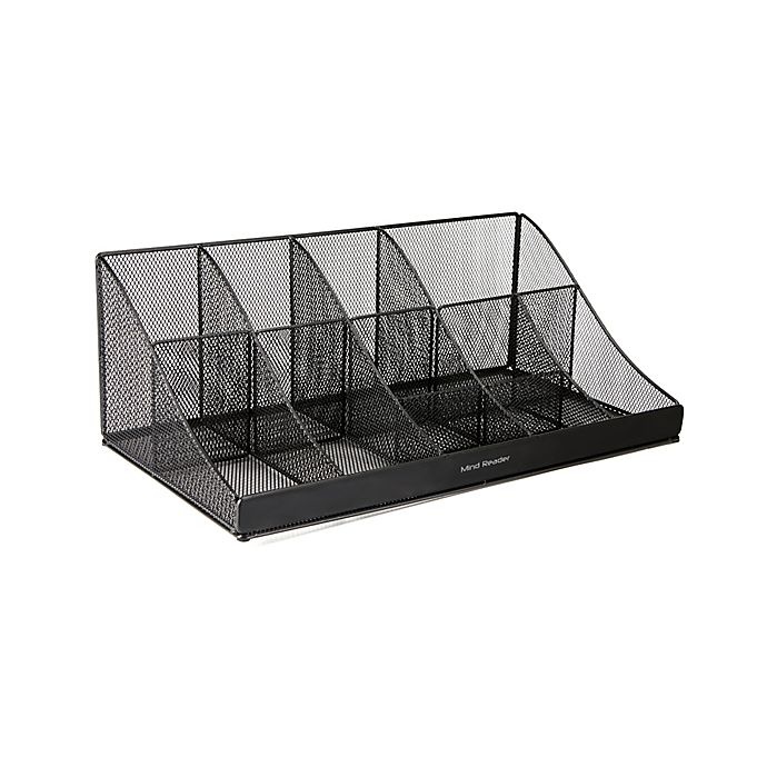 slide 3 of 5, Mind Reader Pioneer 11-Compartment Coffee Condiment Organizer - Black, 1 ct