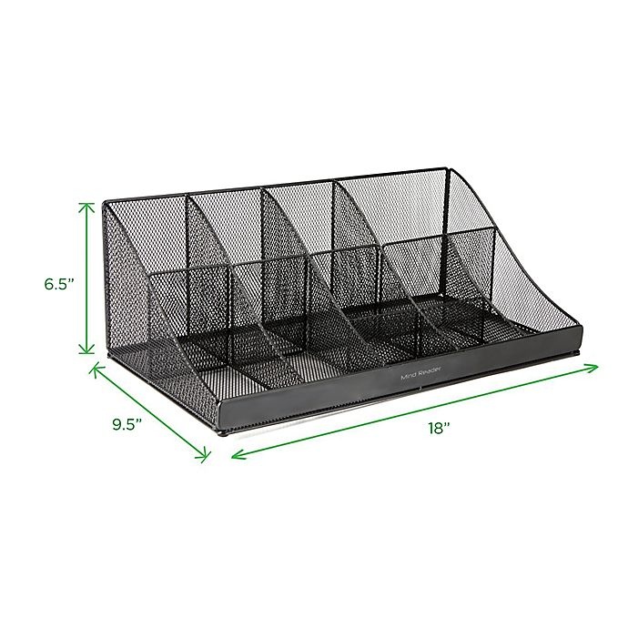 slide 4 of 5, Mind Reader Pioneer 11-Compartment Coffee Condiment Organizer - Black, 1 ct