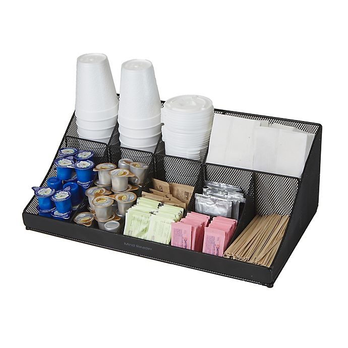 slide 5 of 5, Mind Reader Pioneer 11-Compartment Coffee Condiment Organizer - Black, 1 ct