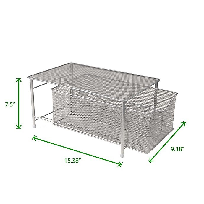 slide 7 of 7, Mind Reader Storage Basket Drawer - Silver, 1 ct