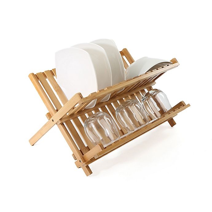 slide 4 of 7, Mind Reader Bamboo Dish Drying Rack - Brown, 1 ct