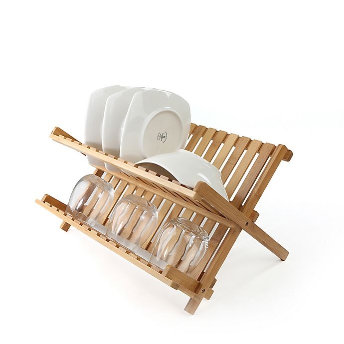 slide 1 of 7, Mind Reader Bamboo Dish Drying Rack - Brown, 1 ct