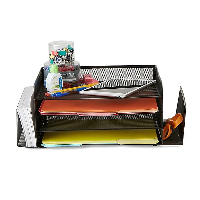 slide 4 of 7, Mind Reader Desk Organizer - Black, 1 ct