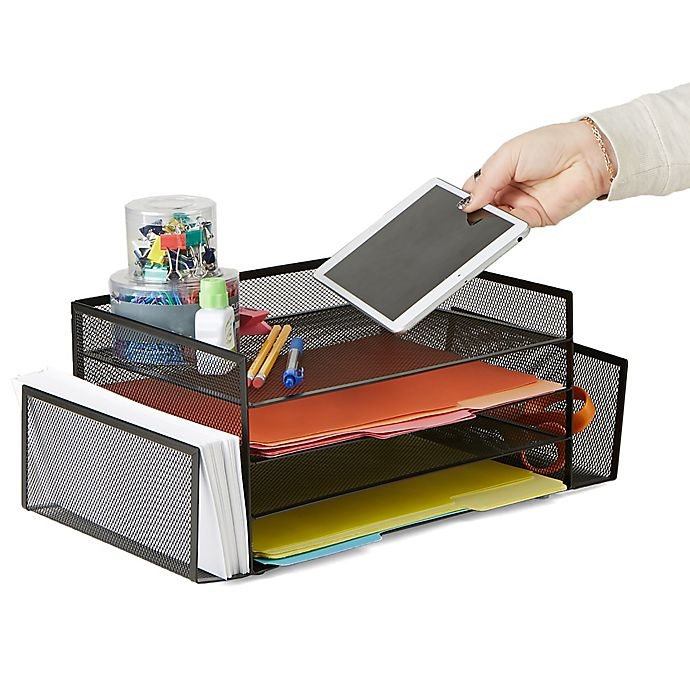 slide 5 of 7, Mind Reader Desk Organizer - Black, 1 ct