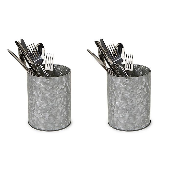 slide 1 of 7, Mind Reader Freestanding Utensil Holders - Silver, 2 ct