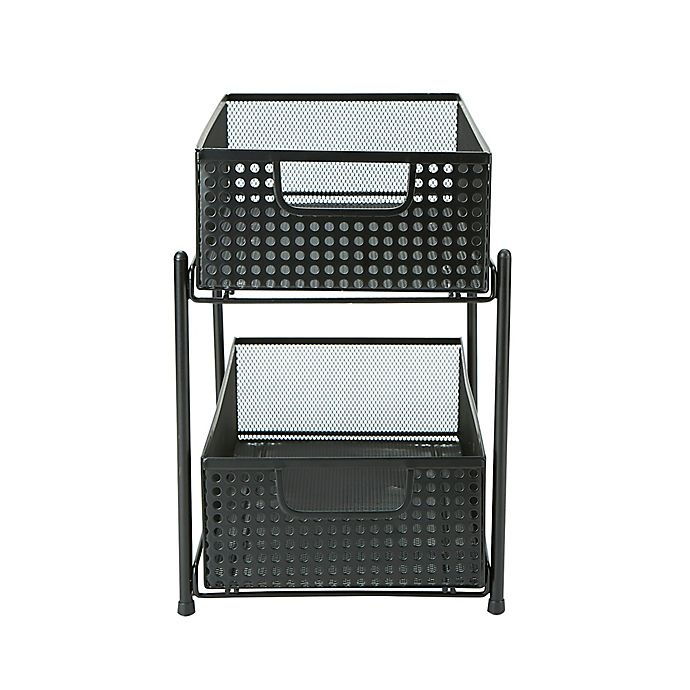 slide 7 of 7, Mind Reader 2-Tier Storage Basket Organizer - Black, 1 ct