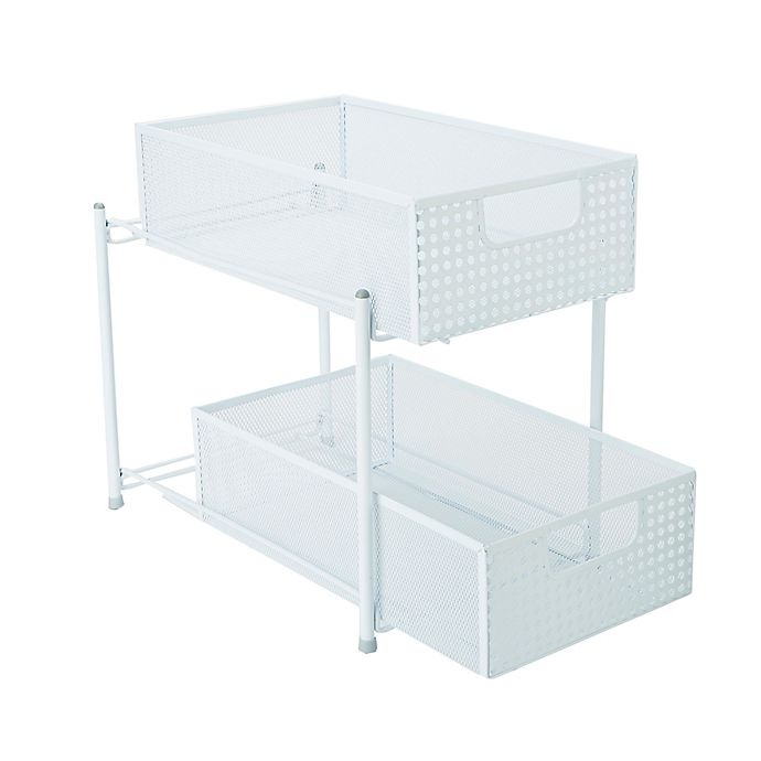 slide 4 of 7, Mind Reader 2-Tier Storage Basket Organizer - White, 1 ct