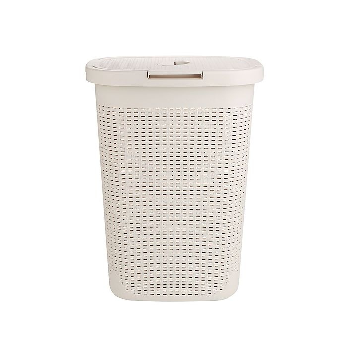 slide 4 of 7, Mind Reader Laundry Hamper - Ivory White, 60 liter