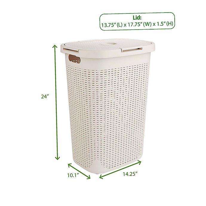 slide 7 of 7, Mind Reader Laundry Hamper - Ivory White, 60 liter