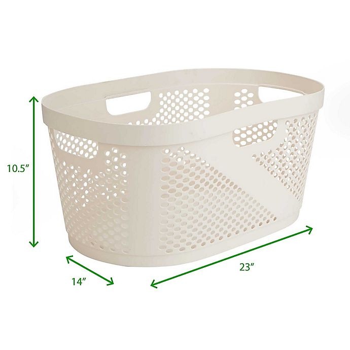 slide 6 of 7, Mind Reader Laundry Storage Basket - Ivory White, 40 liter