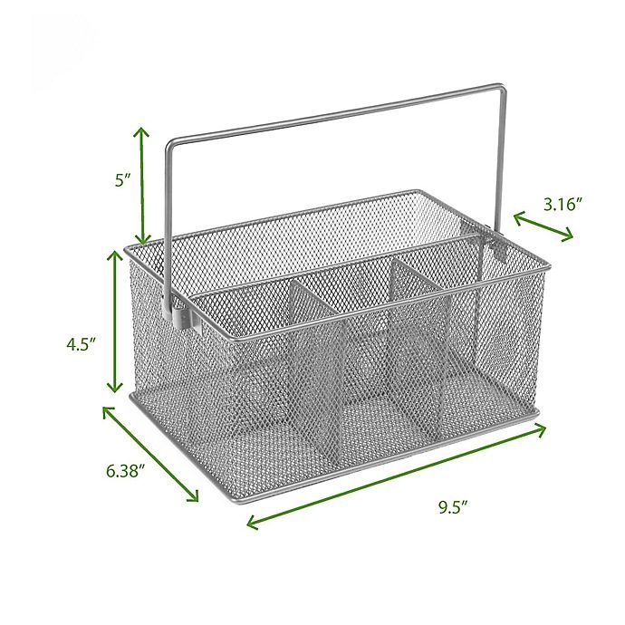 slide 7 of 7, Mind Reader Mesh Desk Organizer Basket/Utensil Caddy - Grey, 1 ct