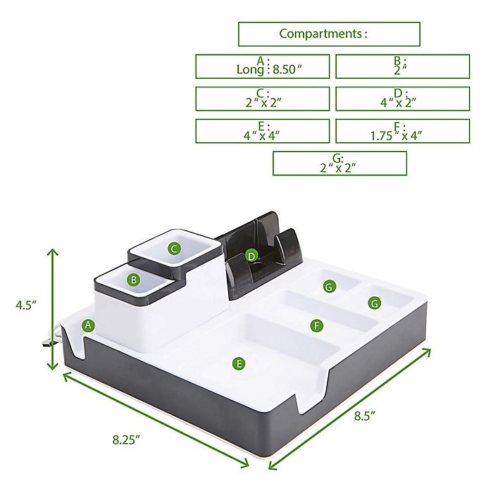 slide 2 of 7, Mind Reader Desk Supplies Organizer with USB Charging Station, 1 ct