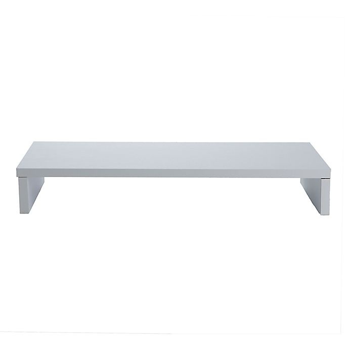 slide 7 of 7, Mind Reader Wooden Computer Monitor Stand Riser - White, 1 ct