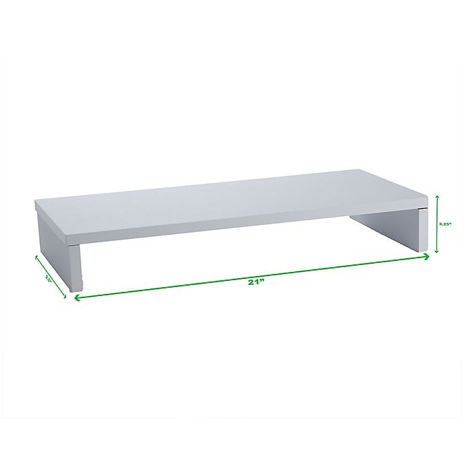 slide 6 of 7, Mind Reader Wooden Computer Monitor Stand Riser - White, 1 ct