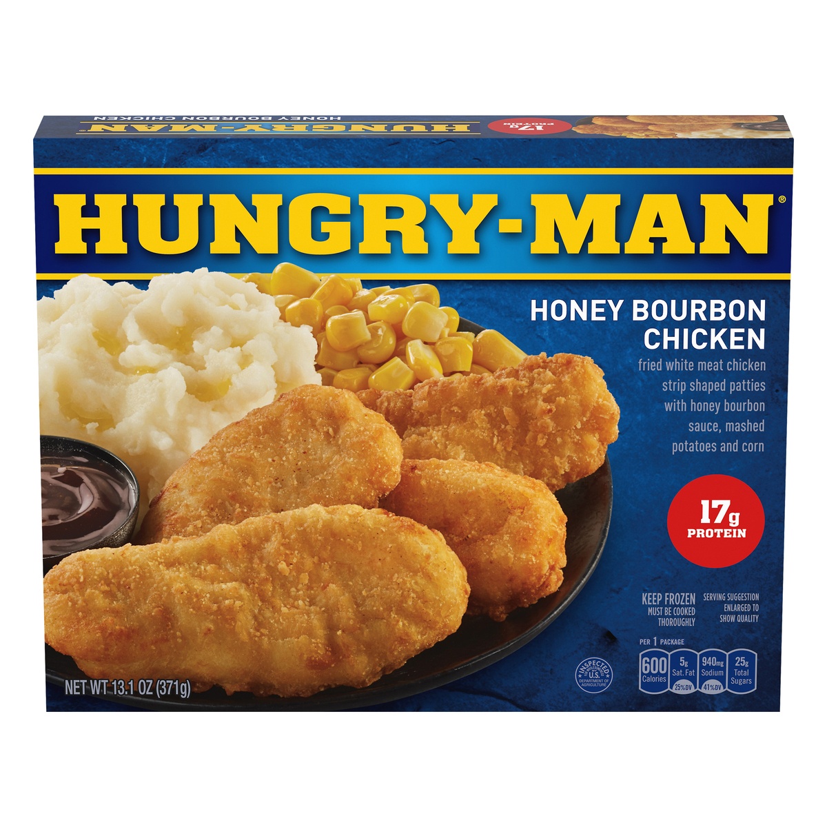 slide 1 of 10, Hungry-Man Pub Favorites Honey Bourbon Chicken, 13.1 oz