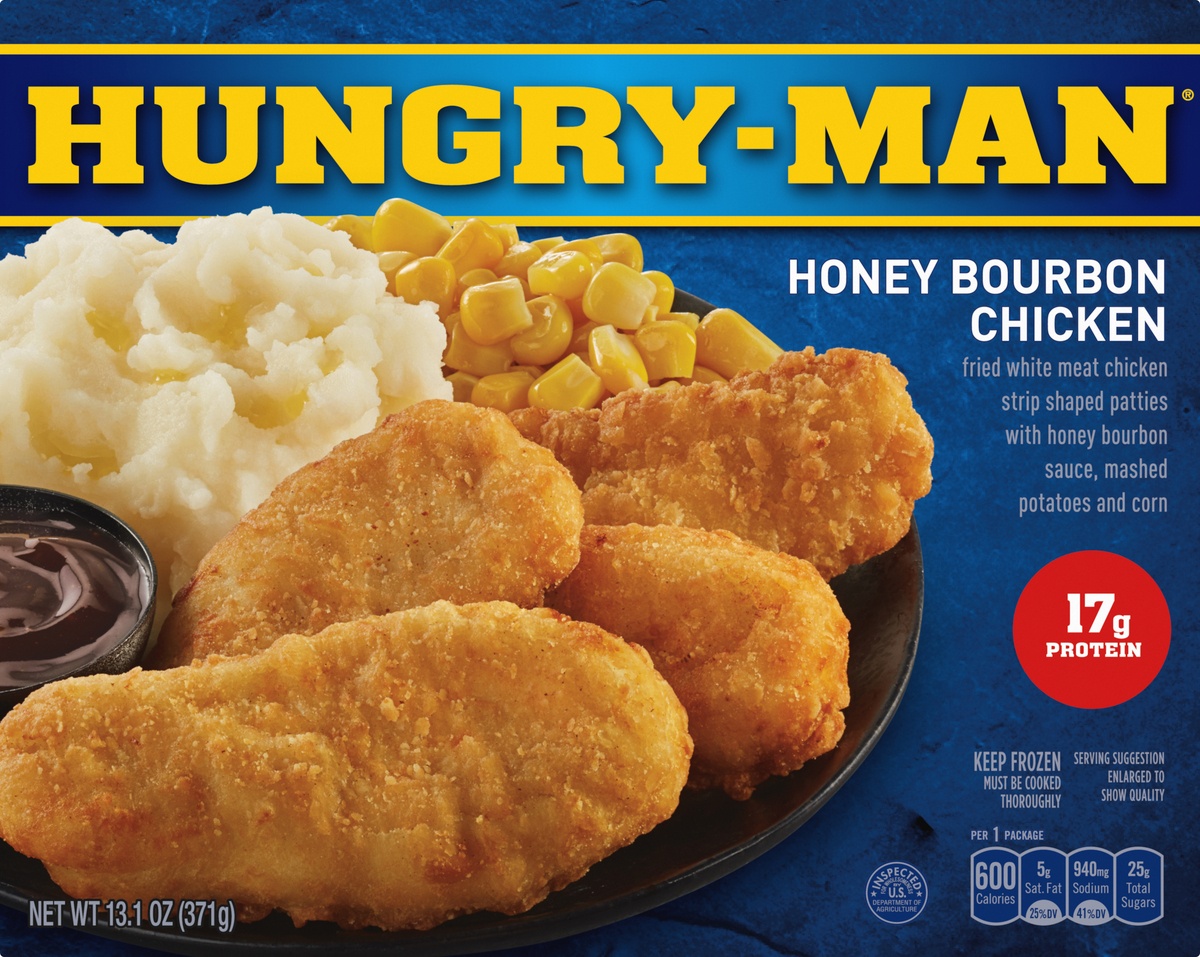 slide 9 of 10, Hungry-Man Pub Favorites Honey Bourbon Chicken, 13.1 oz