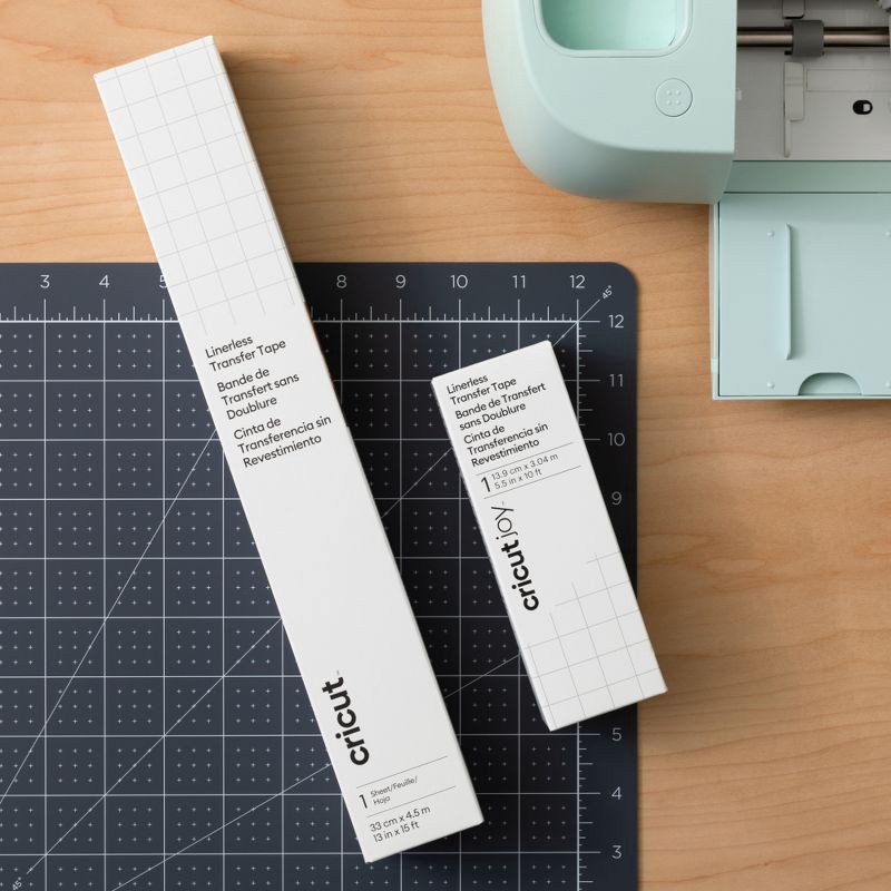 slide 6 of 6, Cricut Linerless Transfer Tape 15' Transparent: Vinyl Transfer, Compatible with Cricut Tools, PET Material, Clear, 13" Width, 1 ct