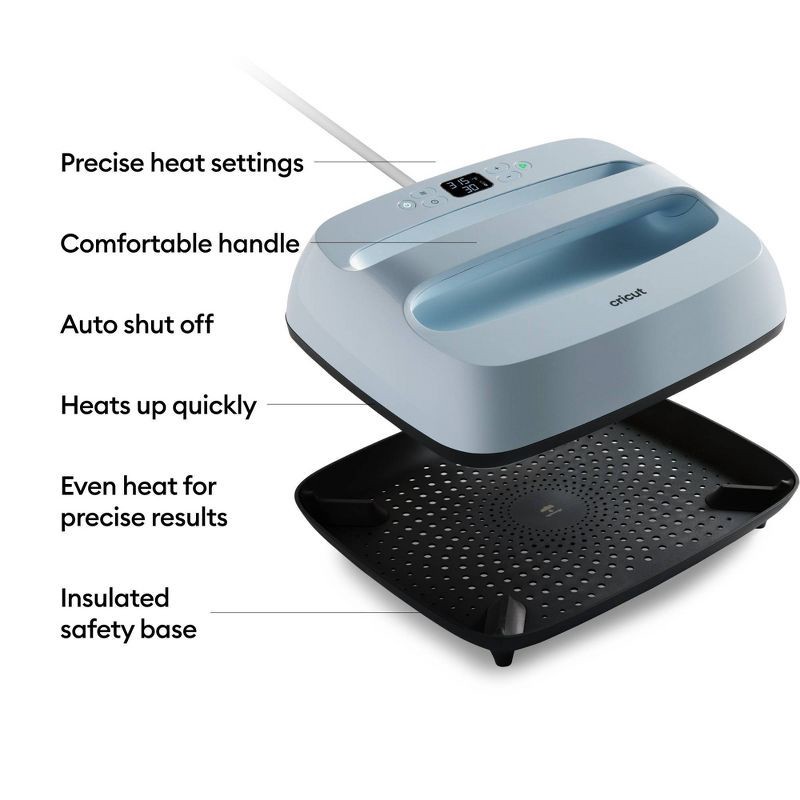 slide 2 of 11, Cricut EasyPress 3 12"x10": Iron-On Transfer, Plastic, 13.85 lbs, 15.47" Length, Blue, Cricut Iron On Vinyl, 13.85 lb