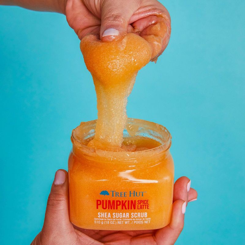slide 3 of 9, Tree Hut Pumpkin Spice Latte Shea Sugar, Clove, Vanilla & Cinnamon Body Scrub - 18oz, 18 oz