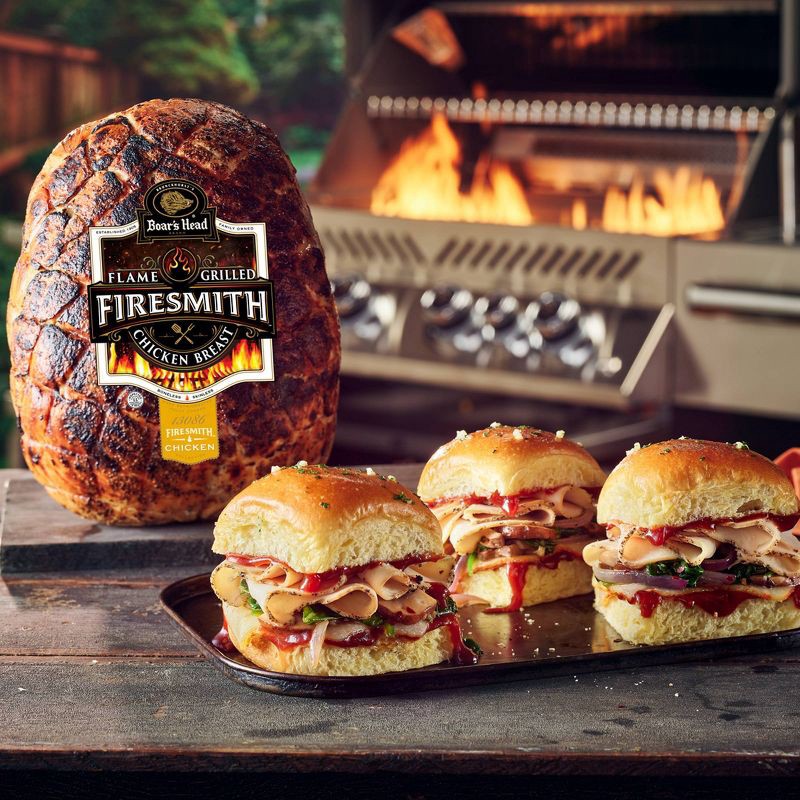 slide 4 of 4, Boar's Head FireSmith Flame Grilled Chicken Breast - Deli Fresh Sliced - price per lb, per lb