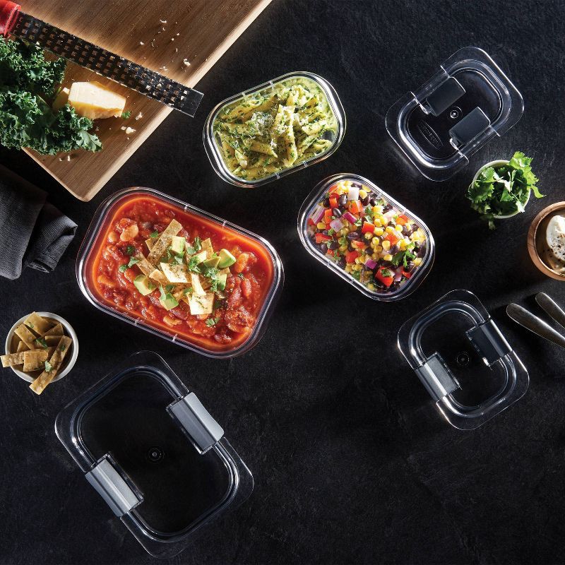 slide 5 of 7, Rubbermaid Brilliance 2.85c Plastic Divided Meal Prep Food Storage Container Clear: Dishwasher, Microwave & Freezer Safe, 1 ct