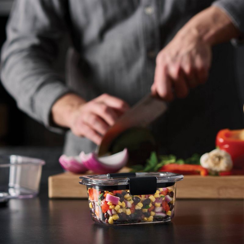 slide 6 of 7, Rubbermaid Brilliance 2.85c Plastic Divided Meal Prep Food Storage Container Clear: Dishwasher, Microwave & Freezer Safe, 1 ct