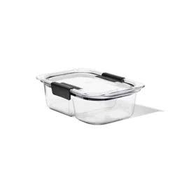 Rubbermaid Brilliance 2.85c Plastic Divided Meal Prep Food Storage Container Clear: Dishwasher, Microwave & Freezer Safe