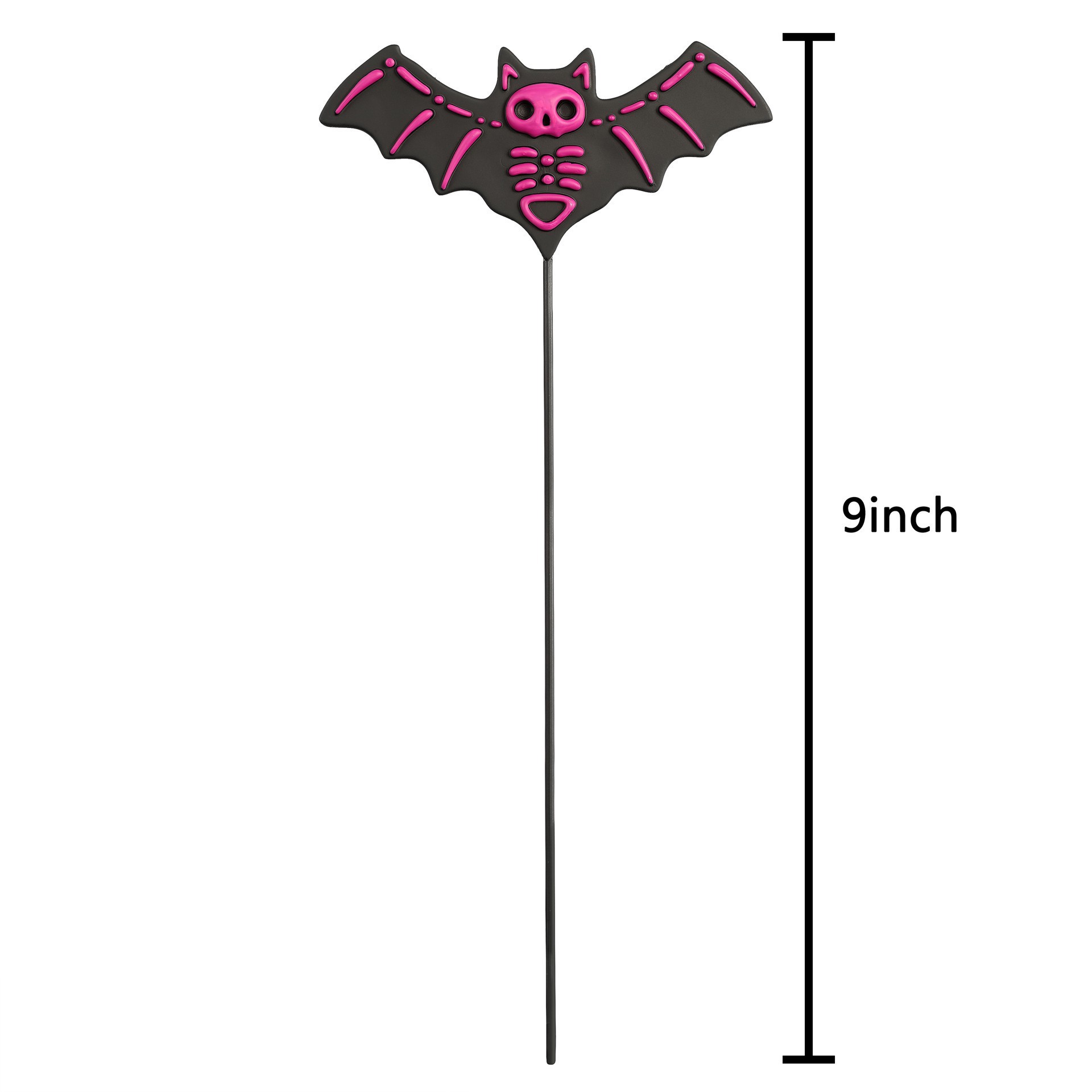 slide 2 of 3, 9" Black & Pink Bat Skeleton Pick By Ashland, 9 in