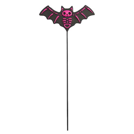 slide 1 of 3, 9" Black & Pink Bat Skeleton Pick By Ashland, 9 in