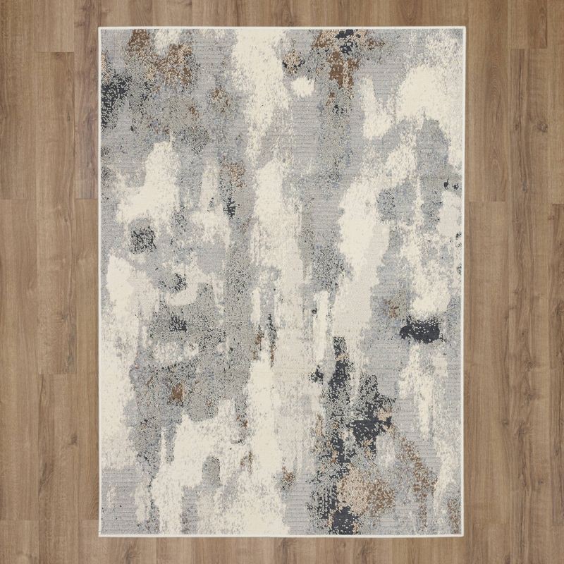 slide 2 of 7, 5'x7' Watercolor Area Rug Gray - Threshold™: Geometric Pattern, Skid-Resistant, Medium Pile, Indoor Use, 1 ct