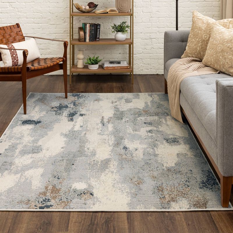 slide 3 of 7, 5'x7' Watercolor Area Rug Gray - Threshold™: Geometric Pattern, Skid-Resistant, Medium Pile, Indoor Use, 1 ct