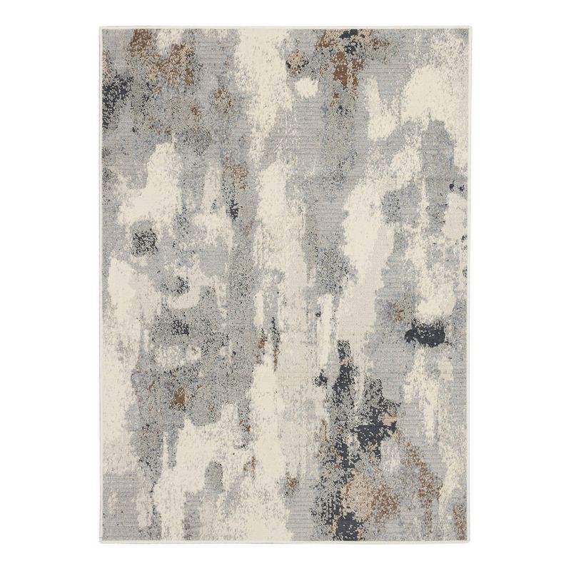 slide 1 of 7, 5'x7' Watercolor Area Rug Gray - Threshold™: Geometric Pattern, Skid-Resistant, Medium Pile, Indoor Use, 1 ct