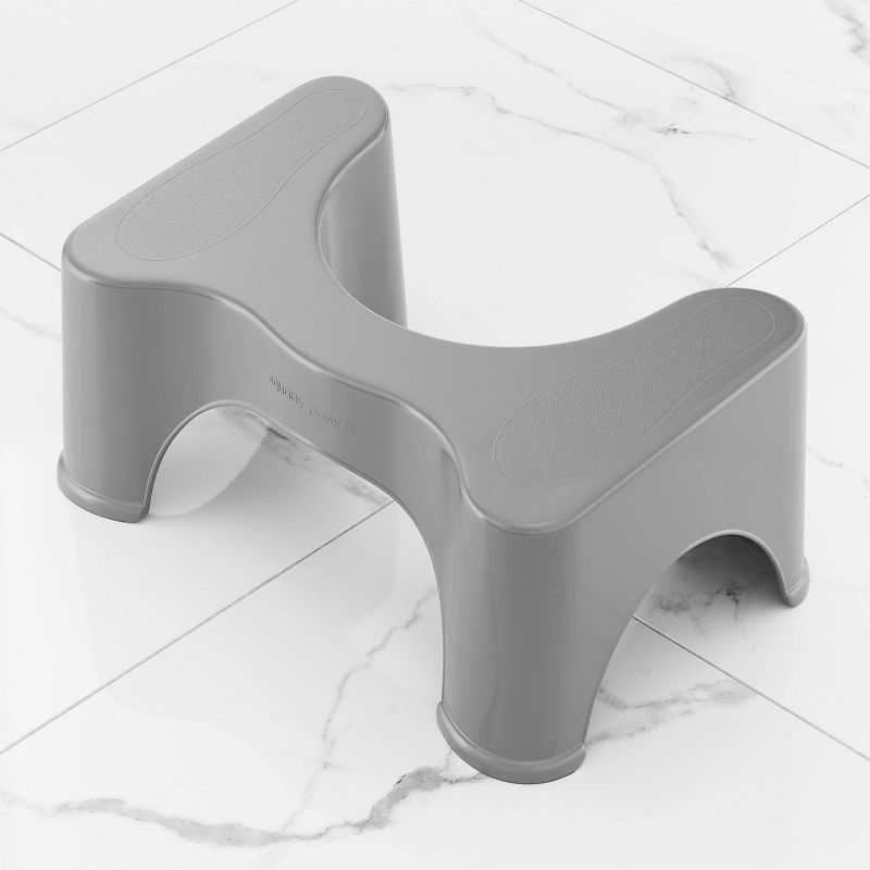 slide 3 of 6, 9" Step Stool Gray - Squatty Potty: Polypropylene, No Assembly, 250 lbs Max Load, 250 lb