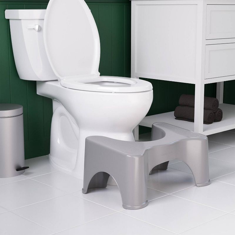 slide 4 of 6, 9" Step Stool Gray - Squatty Potty: Polypropylene, No Assembly, 250 lbs Max Load, 250 lb