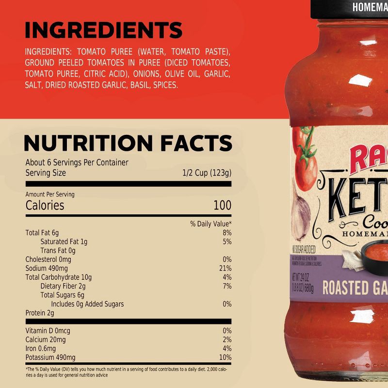 slide 4 of 6, Ragu Kettle Cooked Roasted Garlic Pasta Sauce - 24oz, 24 oz