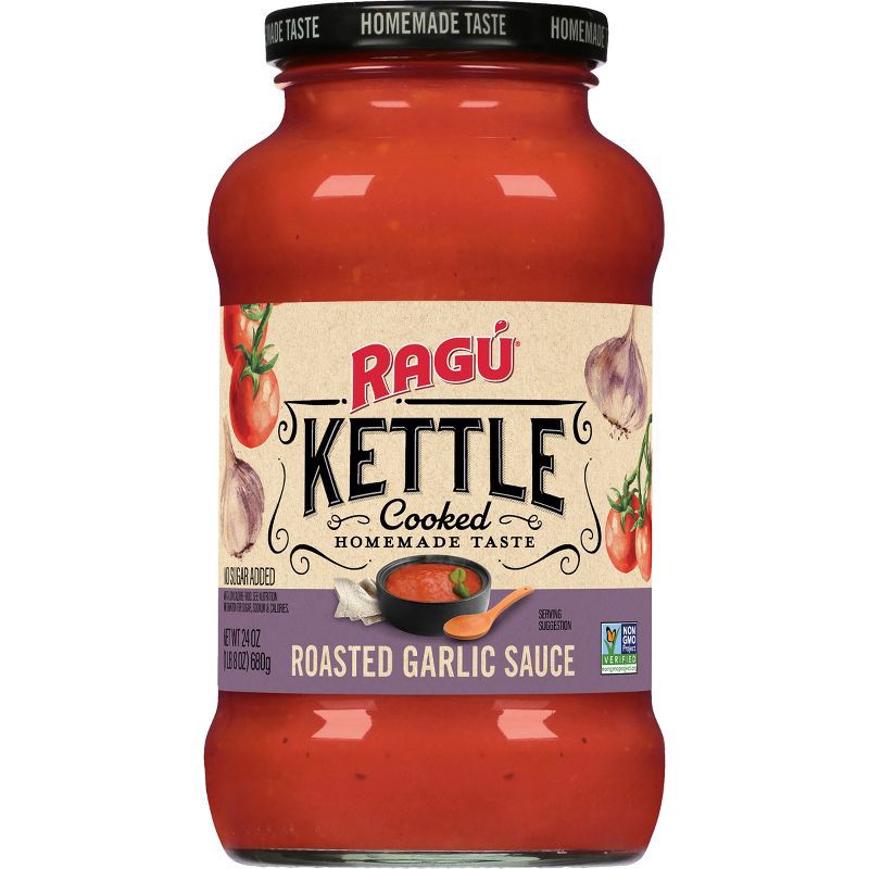 slide 1 of 6, Ragu Kettle Cooked Roasted Garlic Pasta Sauce - 24oz, 24 oz