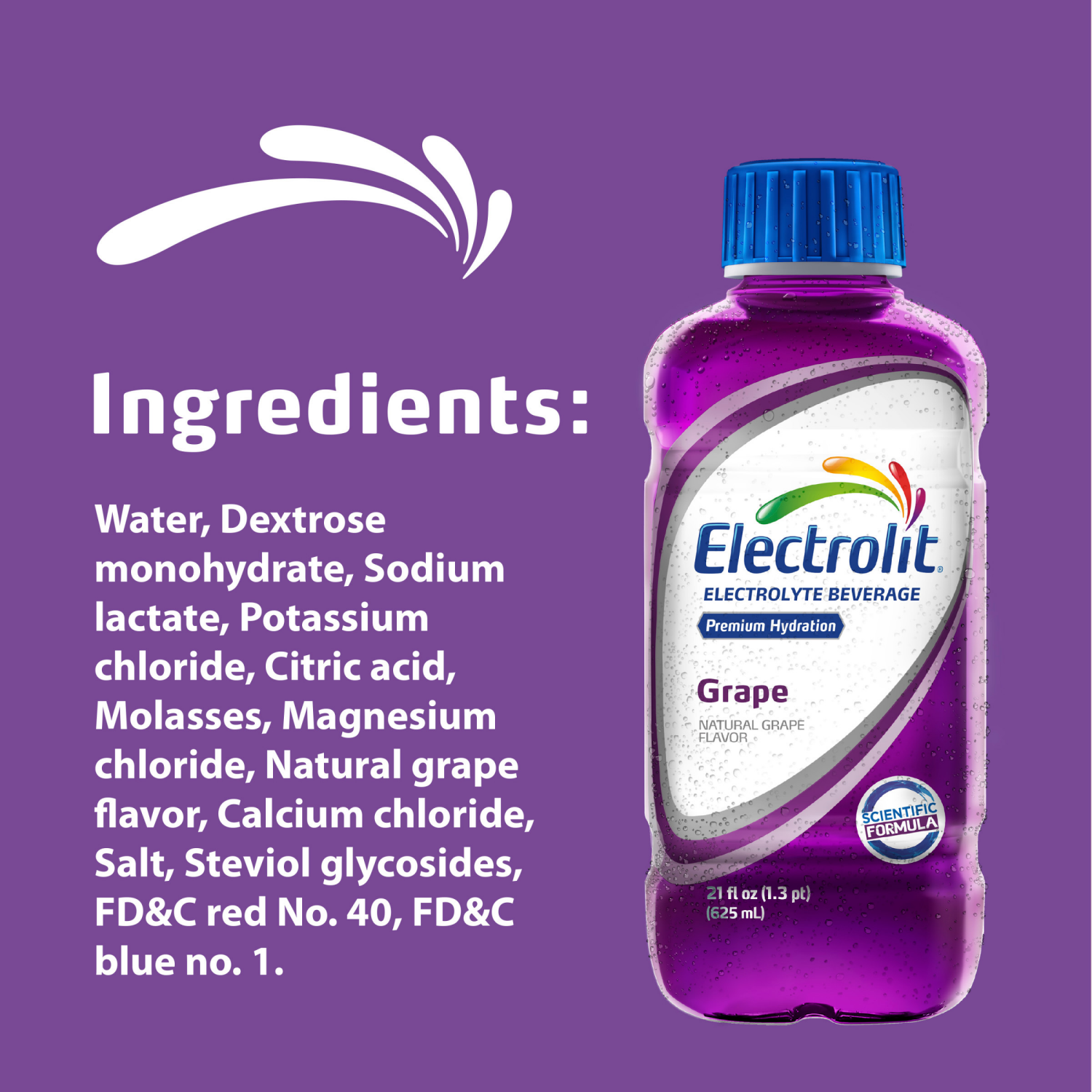 slide 2 of 4, Electrolit Premium Hydration Grape Flavored Electrolyte Beverage, 21 fl oz bottle, 21 fl oz