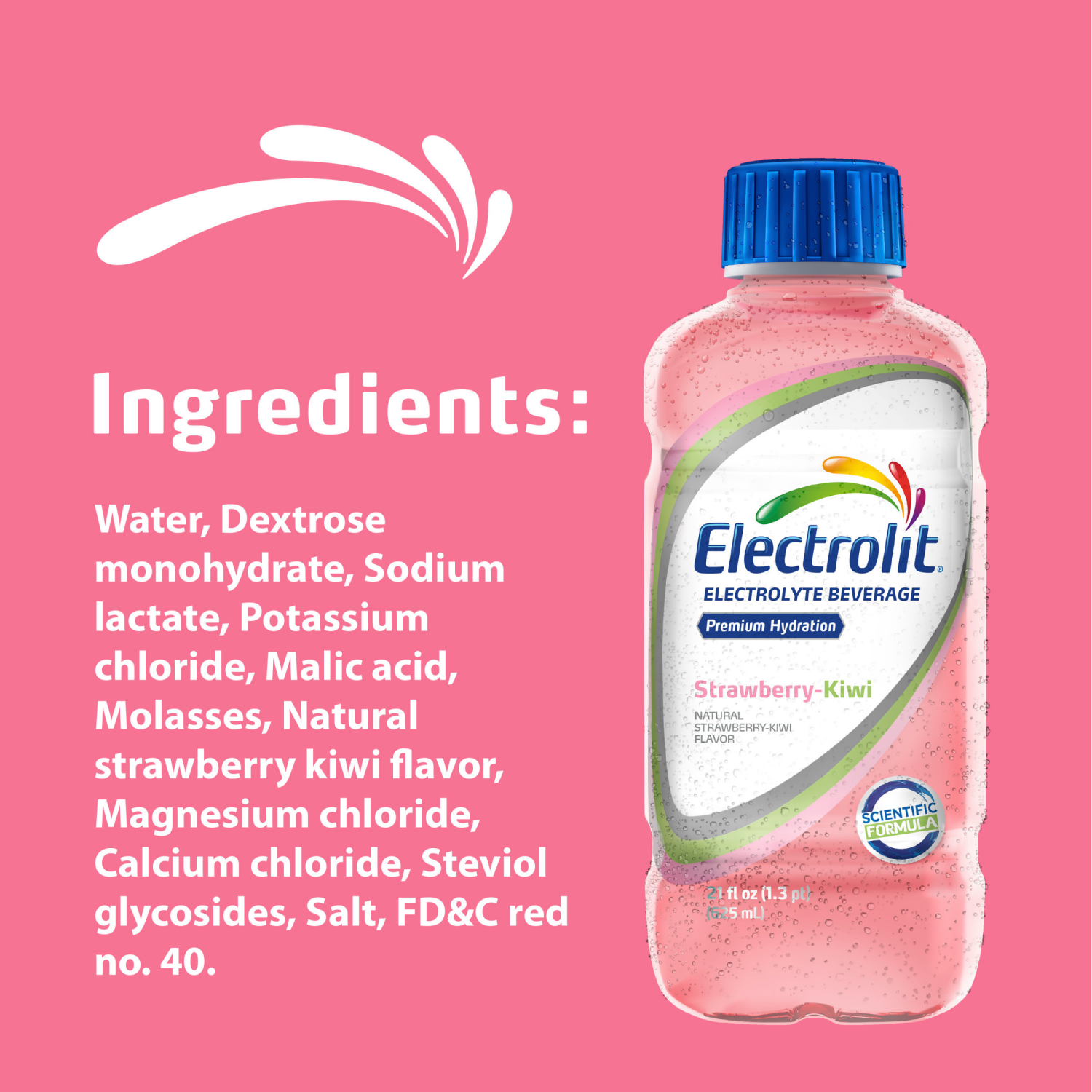 slide 2 of 4, Electrolit Premium Hydration Strawberry Kiwi Flavored Electrolyte Beverage, 21 fl oz bottle, 21 fl oz